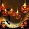 Halloween Orange Pumpkin Lanterns – Battery Operated String Lights, 30 LED Smiley Face Jack-O’-Lanterns, Indoor & Outdoor Waterproof, Warm White